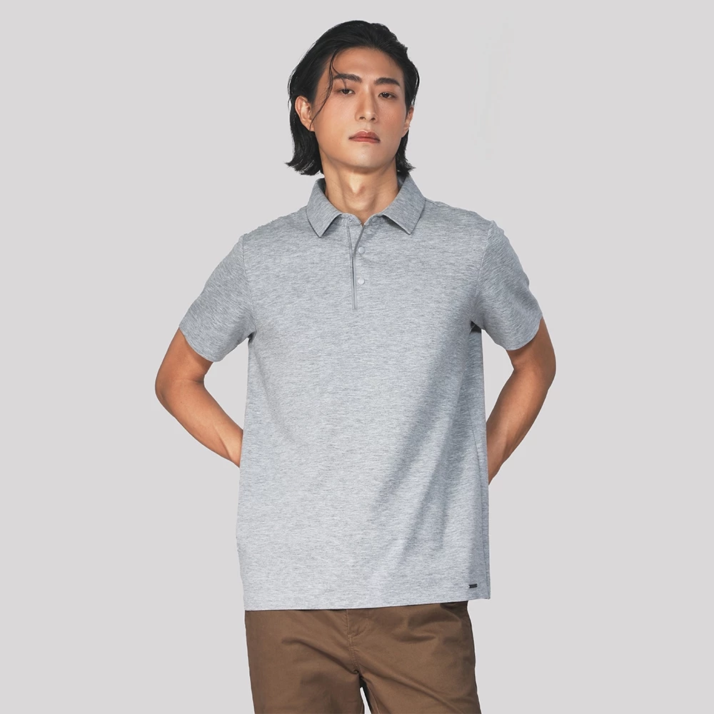 John Henry เสื้อโปโลผู้ชาย ทรงเข้ารูป รุ่น JH F425MPLSM03 - สีเทาท็อปดาย