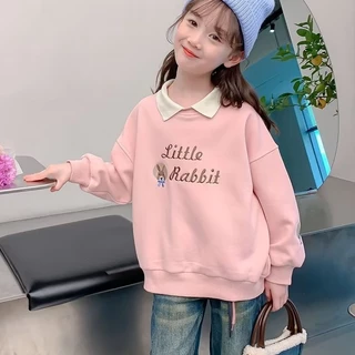 เสื้อเด็กหญิงสวยๆ เสื้อโปโลเด็ก ระบายอากาศ ลายปัก กันหนาว เด็กโตใส่ได้ ไซส์ 90-150