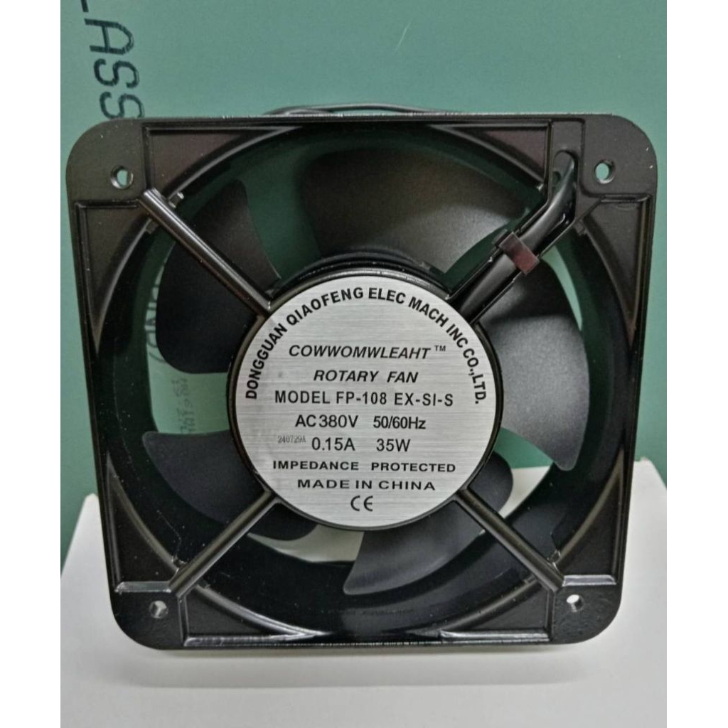 ROTARY FAN พัดลมระบายอากาศ6นิ้ว380 VAC50/60Hzขนาด 15x15x4.5 Cm Model PF-108EX-Sl-S-0.15A-35Wสำหรับไฟ