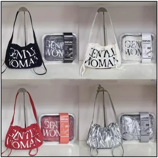 🚚✅พร้อมส่ง!! 💯ของแท้ Gentlewoman Dumpling Bag กระเป๋าเกี๊ยว Drawstring Crossbody กระเป๋าผ้า สไตล์คลาสสิก🥟