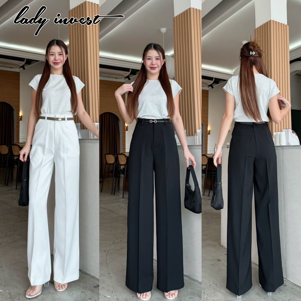 LT21 กางเกงทรงกระบอก ใหญ่ กางเกงเอวสูง ผู้หญิง สูง 175 ใส่แล้วขาไม่ลอย ทรงสวย ผ้านิ่มทิ้งตัว