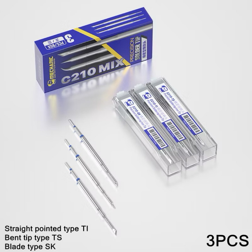 MECHANIC C210 MIX 3in1 ความร้อนอย่างรวดเร็วบัดกรีเคล็ดลับเหล็กสําหรับการบํารุงรักษาโทรศัพท์มือถือ TI/TS/SK Precision