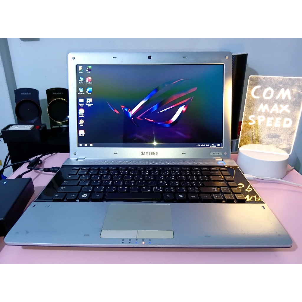 โน๊ตบุ๊ค SAMSUNG RV418 ซีพียู INTEL I3-2310M แรม 4GB HDD 640GB การ์ดจอ INTEL HD3 จอ14นิ้ว WIN10 แบต1