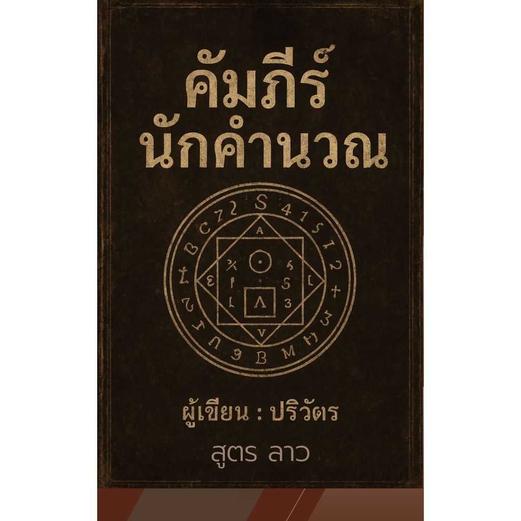 หนังสือ คัมภีร์ นักคำนวณสูตรคำนวณหวยลาว 3 ตัวตรง สูตร คำนวณหวยลาว 4 ตัวตรง
