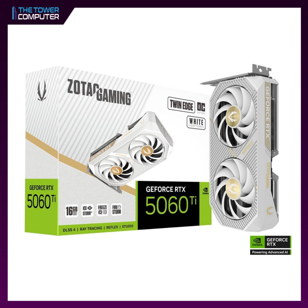 VGA (การ์ดจอ) ZOTAC RTX 5060TI TWIN EDGE WHITE 16GB (OC/D7)
