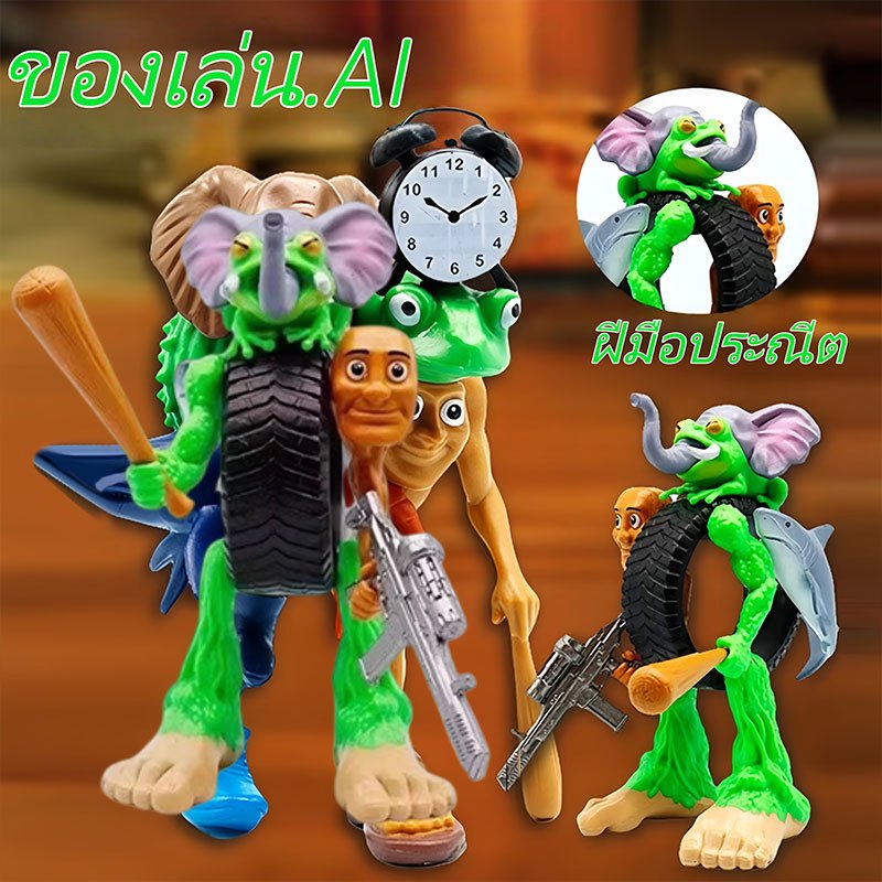 Tung Tung Tung Sahur โมเดล รวมร่างและมีแบบยกชุด ทุงทุง ของเล่นโมเดล