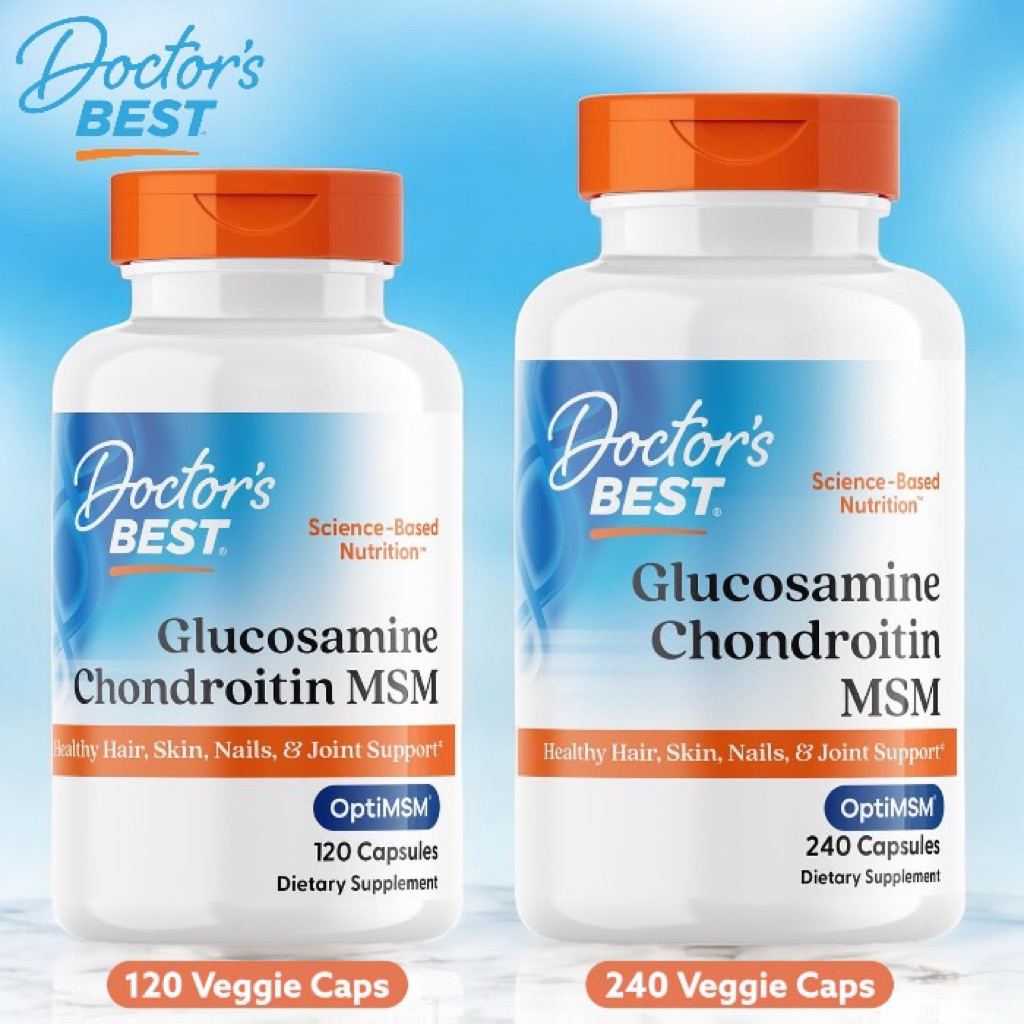 พร้อมส่ง บำรุงข้อต่อ ข้อเข่า Doctor’s Best, Glucosamine Chondroitin MSM with OptiMSM, 120 & 360 Veggie Caps