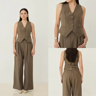 swana.ss - Mona vest set V2 XS-2XL เสื้อแขนกุด + กางเกงขายาวเสื้อแขนกุดกระดุม swana