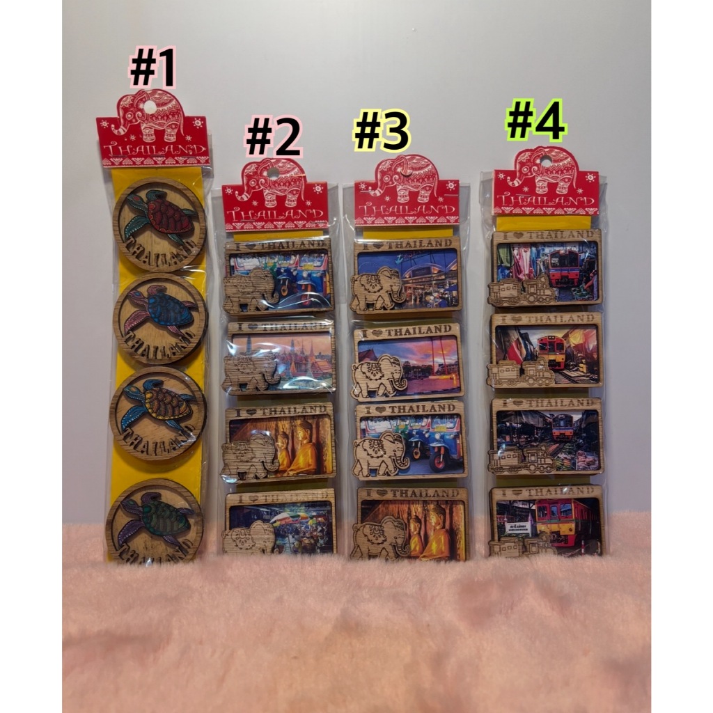 magnet ที ติด ตู้เย็น แม่เหล็กติดตู้เย็น (1แพค มี 4ชิ้น) แม่เหล็ก สินค้าฝากชาวต่างชาติ ของที่ระลึก ข