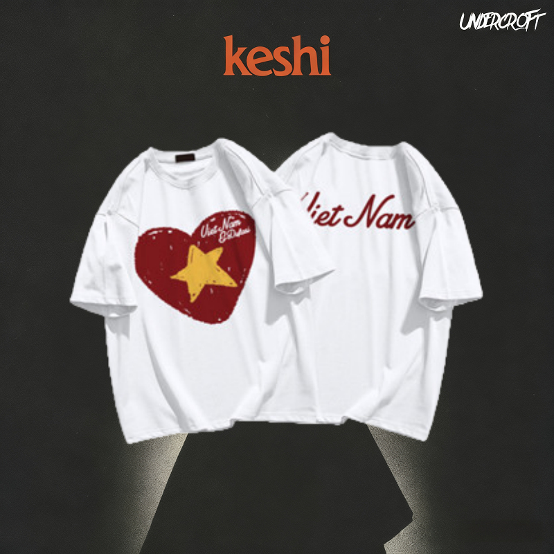 Beeyanbuy Áo phông vietnam nam trắng form rộng mùa hè cổ tròn áo độc lập tự do local brand