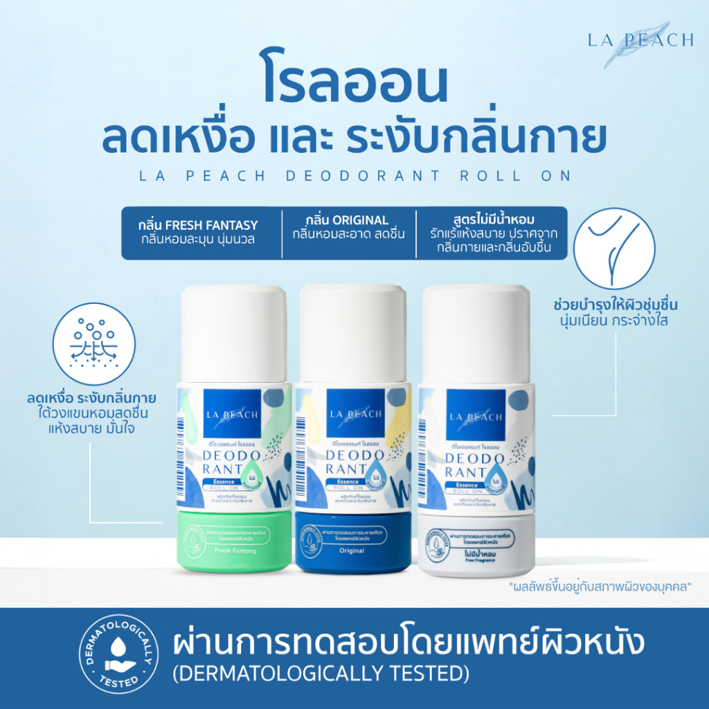 Roll On โรลออน La Peach โรลออนลดเหงื่อ ระงับกลิ่นกาย Deodorant Roll On