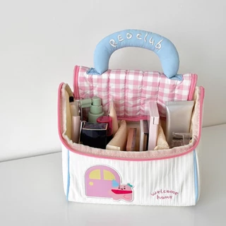 กระเป๋ามินิ Travel Cute Storage Bag สไตล์ กระเป๋าเครื่องสำอางแบบใหม่ มีช่องแยก มีซิป