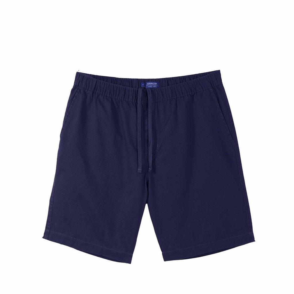 ARROW SHORT PANTS  กางเกงขาสั้นเอวยางยืด สีกรมท่า  รุ่น-MHCC2C1W4CSNVM1