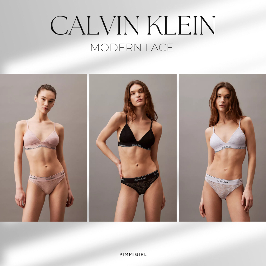 Calvin Klein Modern Lace Lightly Lined Triangle Bralette, Bikini ชุดชั้นใน พร้อมส่ง