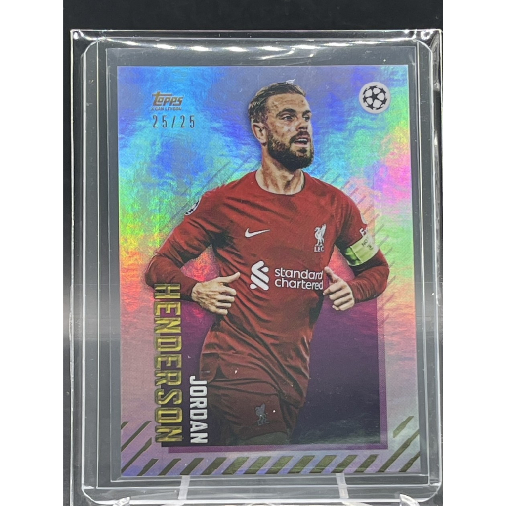 1/1! Henderson 25/25 Purple Holo UCL 💎 Jordan Liverpool Topps Champions League การ์ดหายากที่สุด!