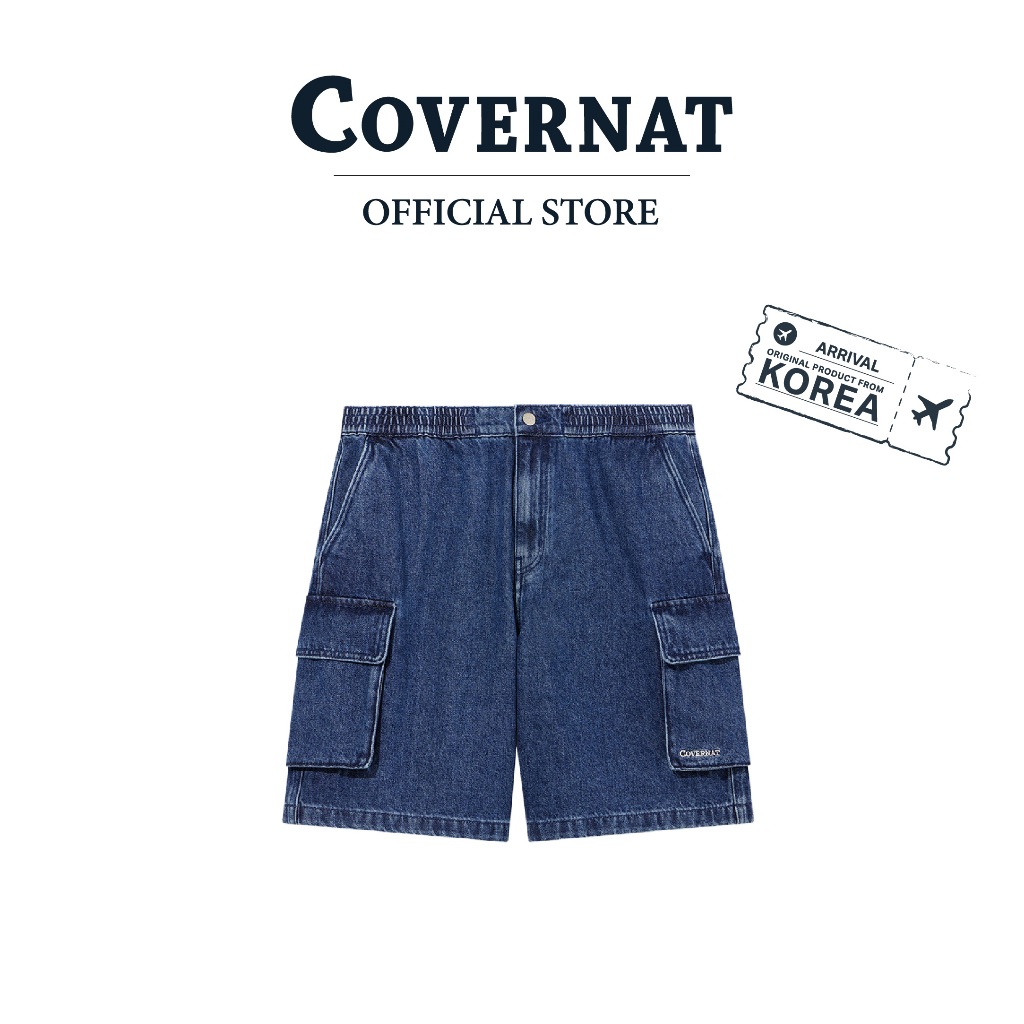 COVERNAT กางเกงขาสั้น รุ่น Denim Cargo Shorts Navy (70011SCGSPU_H5NAXX)