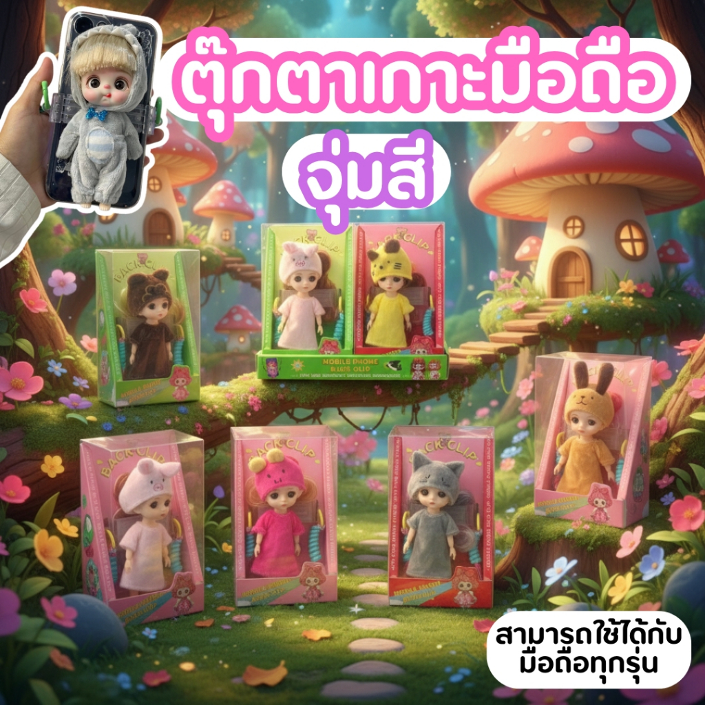 จุ่ม เคสโทรศัพท์ตุ๊กตา เคสมีสายสะพาย เกาะมือถือ