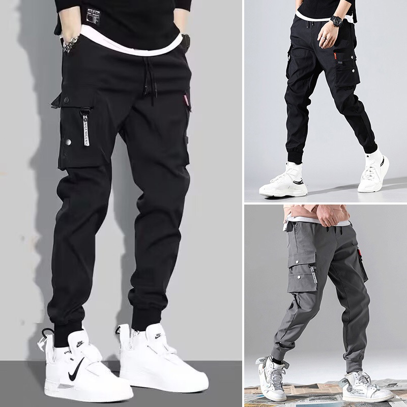 ส่งจากไทย✨กางเกงคาร์โก้ผู้ชาย กางเกงลำลอง กางเกงขายาว เชือกรูด ขนาดใหญ่ ม-5เอ็กแอล เข็มขัดยางยืดหลวมยืดหยุ่นสบาย #322