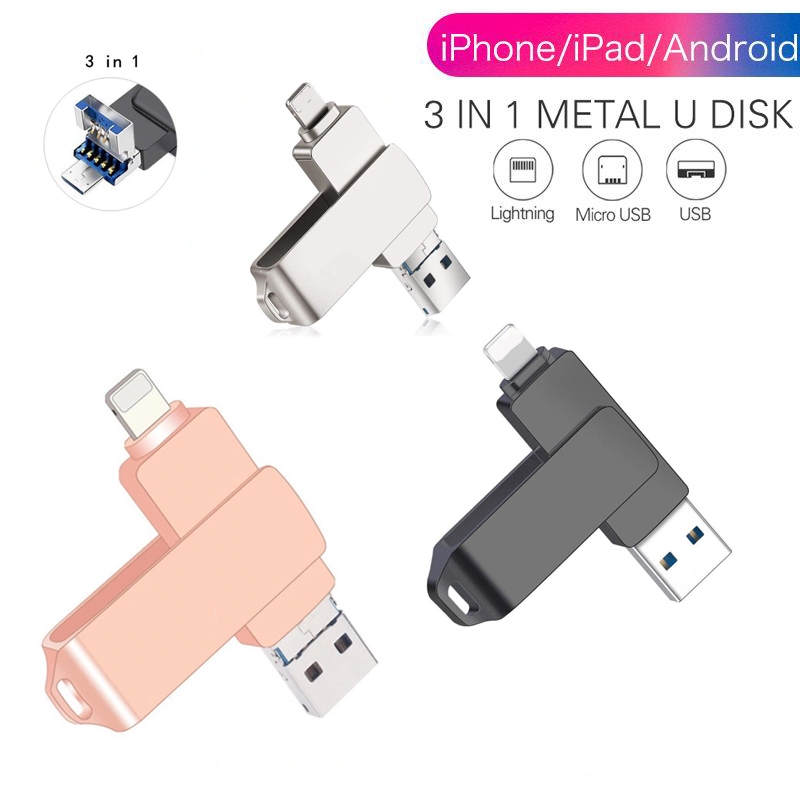 2TB USB C และหน่วยความจำไลท์นิ่ง-อินเทอร์เฟซคู่แฟลชไดร์ฟ, สำหรับแฟลชไดร์ฟ IPhone USB 3.0ความเร็วสูงส
