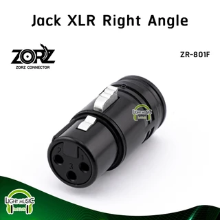 Plug XLR & Jack XLR Right Angle Zorz ZR-801M ZR-801F สำหรับเข้าสาย หัว XLR งอ 90° ชุบทอง ปลั๊ก Cannon แจ็ค Cannon