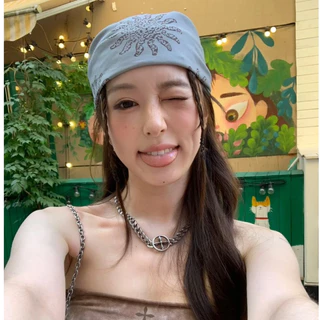 Hikari Sun ひかりผ้าผูกผมและโชคเกอร์ลายฮิคาริซัน Scarf+Choker กลิ่นอายสไตล์ญี่ปุ่น ผ้าฝ้ายสัมผัสนิ่ม cotton100%