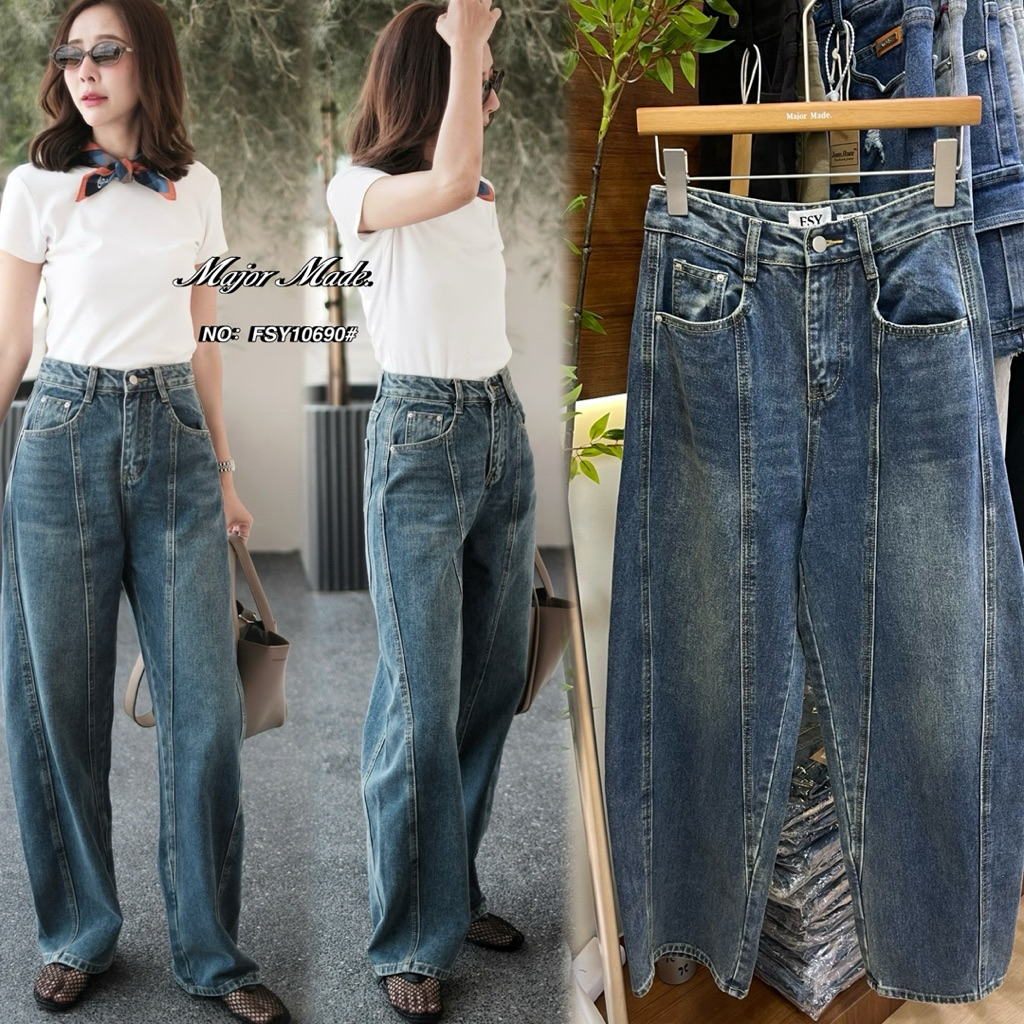 Major Made - FSY กางเกงยีนส์ขากระบอกใหญ่ Barrel FSY10690# SHERICH