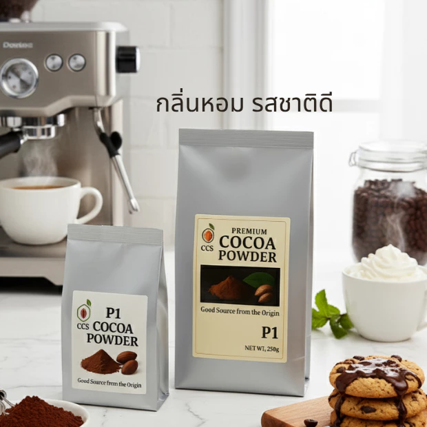 ผงโกโก้แท้100% CCS P1(รุ่นพรีเมี่ยม) ขนาด 75&250 กรัม Cocoa Powder100% CCS P1(Premium) size 75&250g
