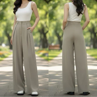 PR045 | กางเกงขากระบอกใหญ่ (จีบทวิส)🤎🤍✨“S-2XL Parinrat Store
