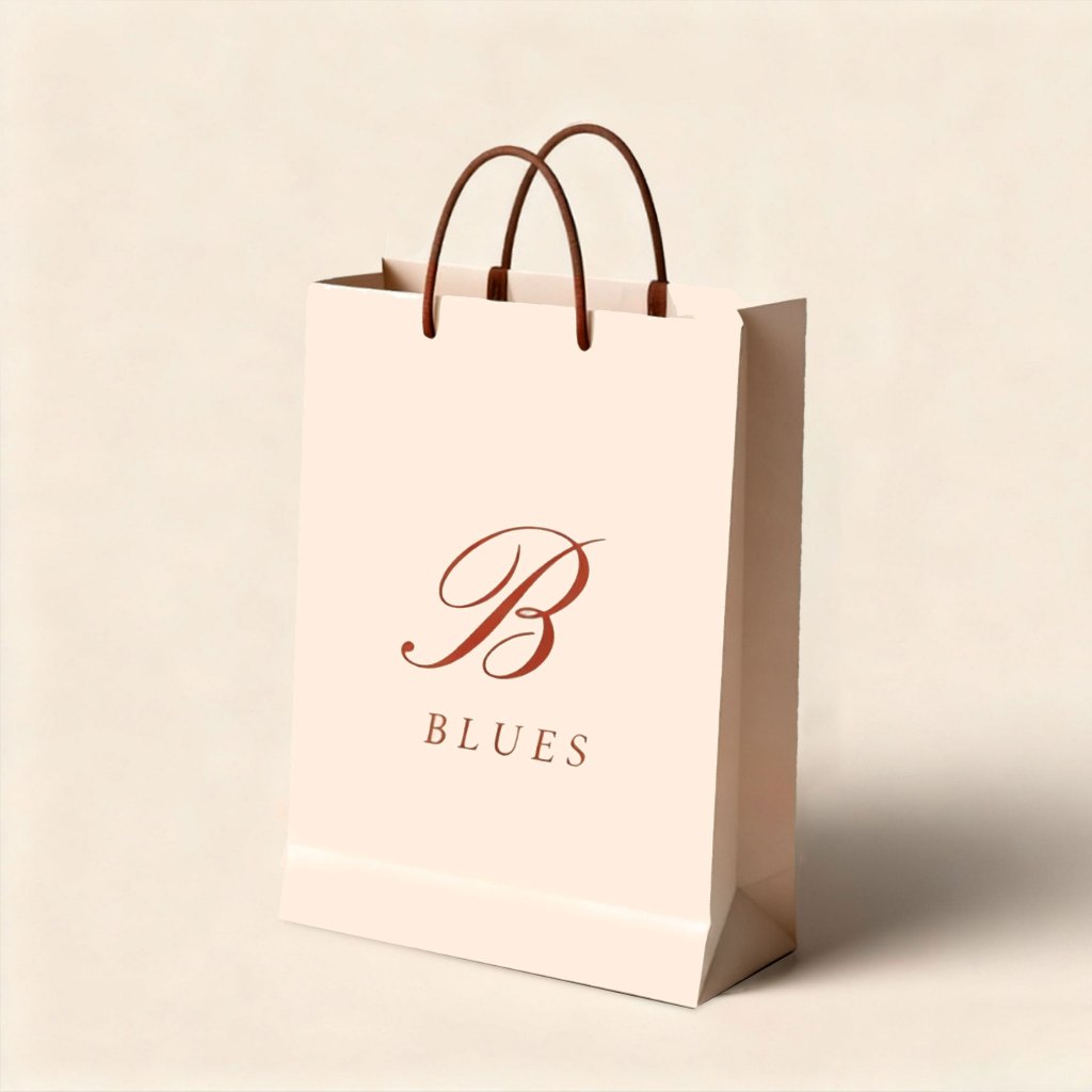 B BLUES ถุงกระดาษคุณภาพ ดีไซน์เก๋ พกพาง่าย สำหรับเสื้อผ้าและทุกโอกาส