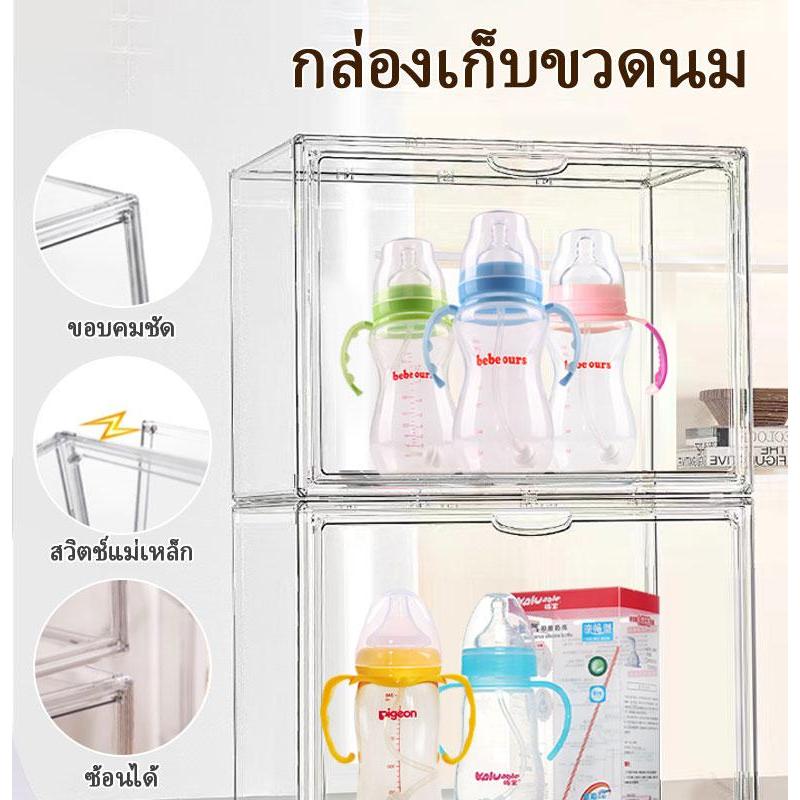 ที่ใส่ขวดพลาสติก กล่องเก็บขวดนมเด็ก กล่องเก็บของใช้เด็ก ความจุขนาดใหญ่ 4ชั้น - รูปที่ 2