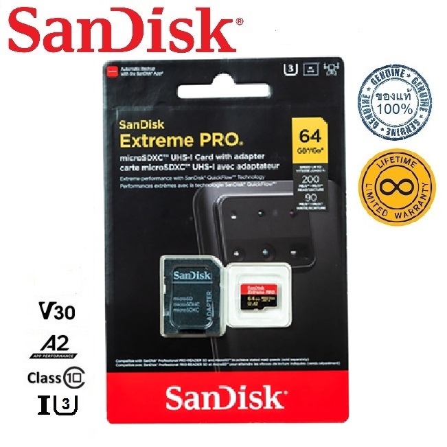 SanDisk 64GB Extreme PRO Micro SDXC (R200/W90)