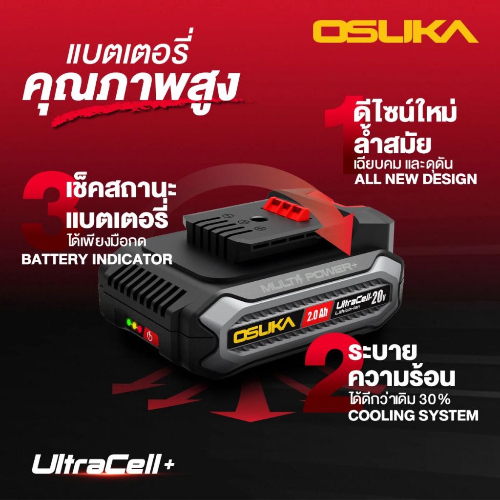 แท้ ส่งด่วน OSUKA ชุดเซ็ท บล็อก + เจียรไร้สาย รุ่น รูปที่ 5