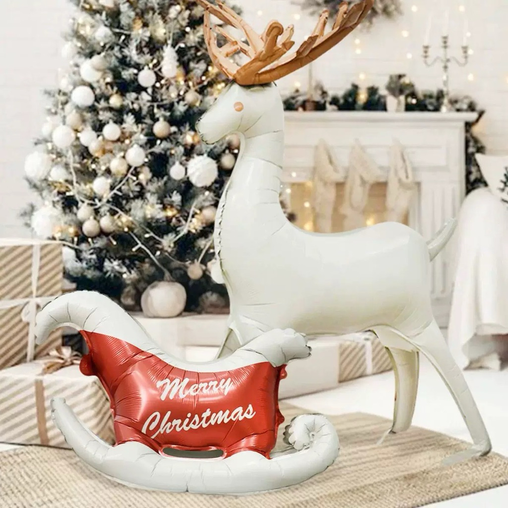 ลูกโป่งฟอยล์รูปกวาง รถ ลูกโป่งคริสต์มาส Christmas สีใหม่ พร้อมส่ง