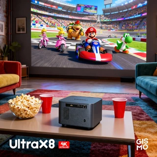 GISMO📍 | Ultra X8 4K Projector โปรเจคเตอร์ 650 ANSI Built-In Andriod 9.0 HIFI Sound 10W