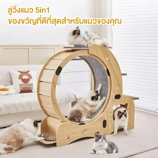 ลู่วิ่งสำหรับแมว ลู่วิ่งไม้สำหรับสัตว์เลี้ยง ลู่วิ่งสำหรับสัตว์เลี้ยง พร้อมที่นอนแมว ปีนป่ายได้