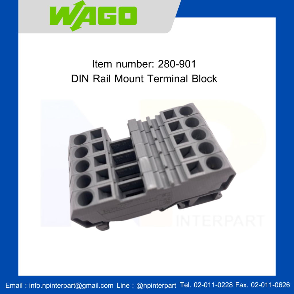 WAGO 280-901 DIN Rail Mount Terminal Block