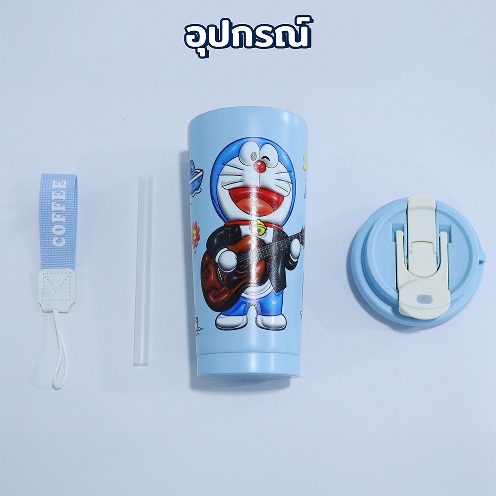 แก้วเก็บความเย็นร้อน ความจุ 530ml สแตนเลส 316 เกรดอาหาร พกพาสะดวก มีฝาปิดและสายคล้องสกรีนลายสุดน่ารัก ราคา ถูกที่สุด ดีลบีเคเค แกลเลอรีภาพที่ 7