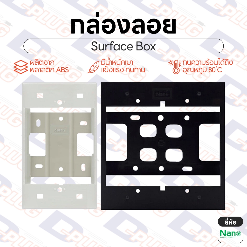 บล็อคลอย กล่องลอย บล็อกลอย บ็อกลอย บ๊อคลอย Electric Wall Box พลาสติก | ยี่ห้อ NANO