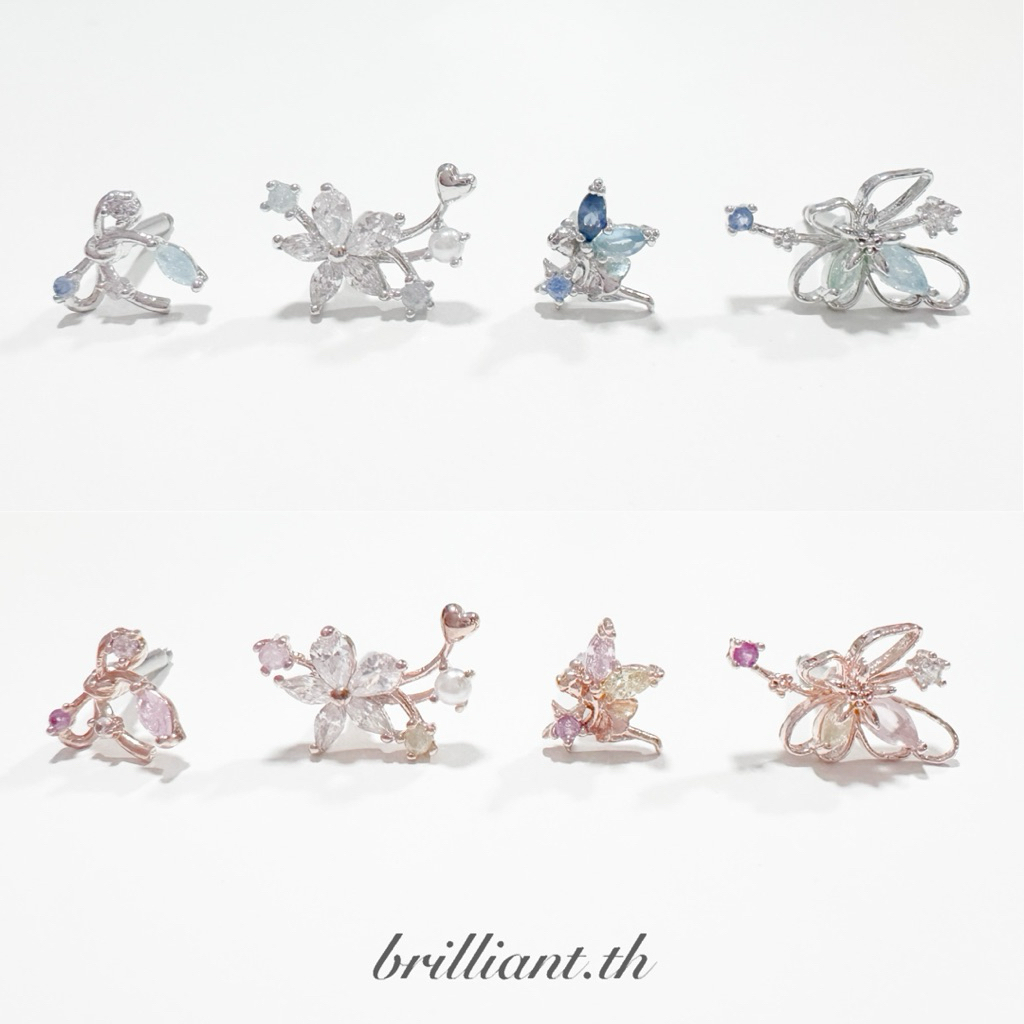 จิวหูเกาหลี ก้านแสตนเลสเกรดเครื่องมือแพทย์ Surgical Stainless Steel / Fairy Bloom