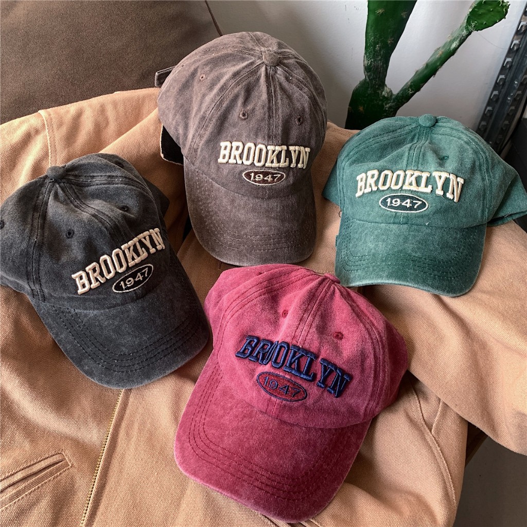หมวกแก๊ปปัก Brooklyn 1947 (B171) หมวกเบสบอล แฟชั่นเกาหลี หมวกกันแดด กีฬา - รูปที่ 4