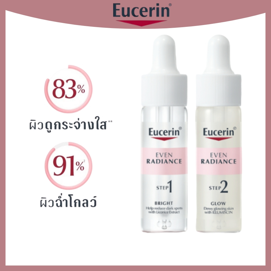 Eucerin Even Radiance Duo ampules Ampoule 15 mlx2 เซรั่มหน้าใส ผิวเปล่งประกาย หน้ากระจ่างใส ผิวสุขภาพดี ขัดผิว