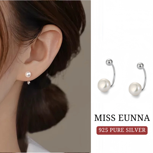 MEET💕พร้อมส่ง ต่างหูเงิน Miss Eunna ต่างหูมุก ต่างหูแฟชั่น ตุ้มหูผู้หญิง ต่างหูม