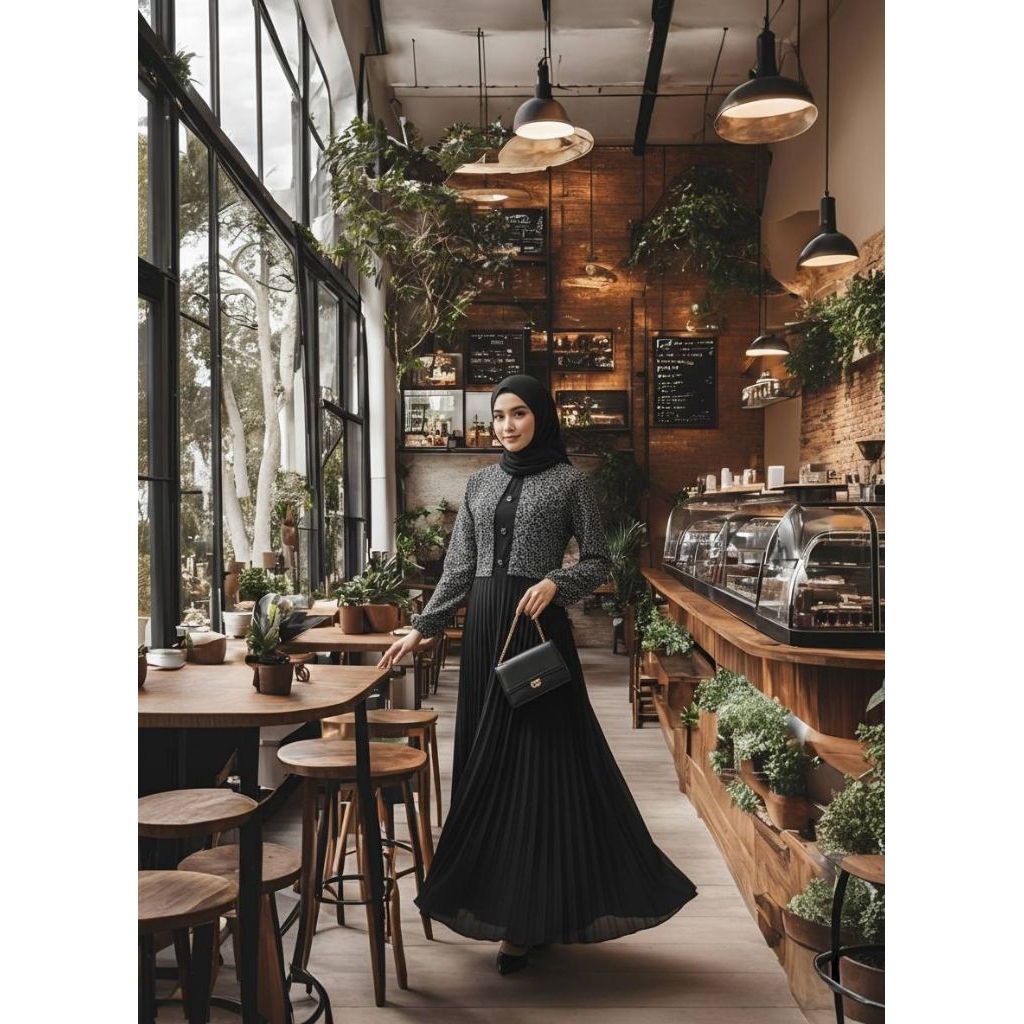 เดรสมุสลิม ชุดมุสลิม  เดรสอิสลาม ชุดดำ
