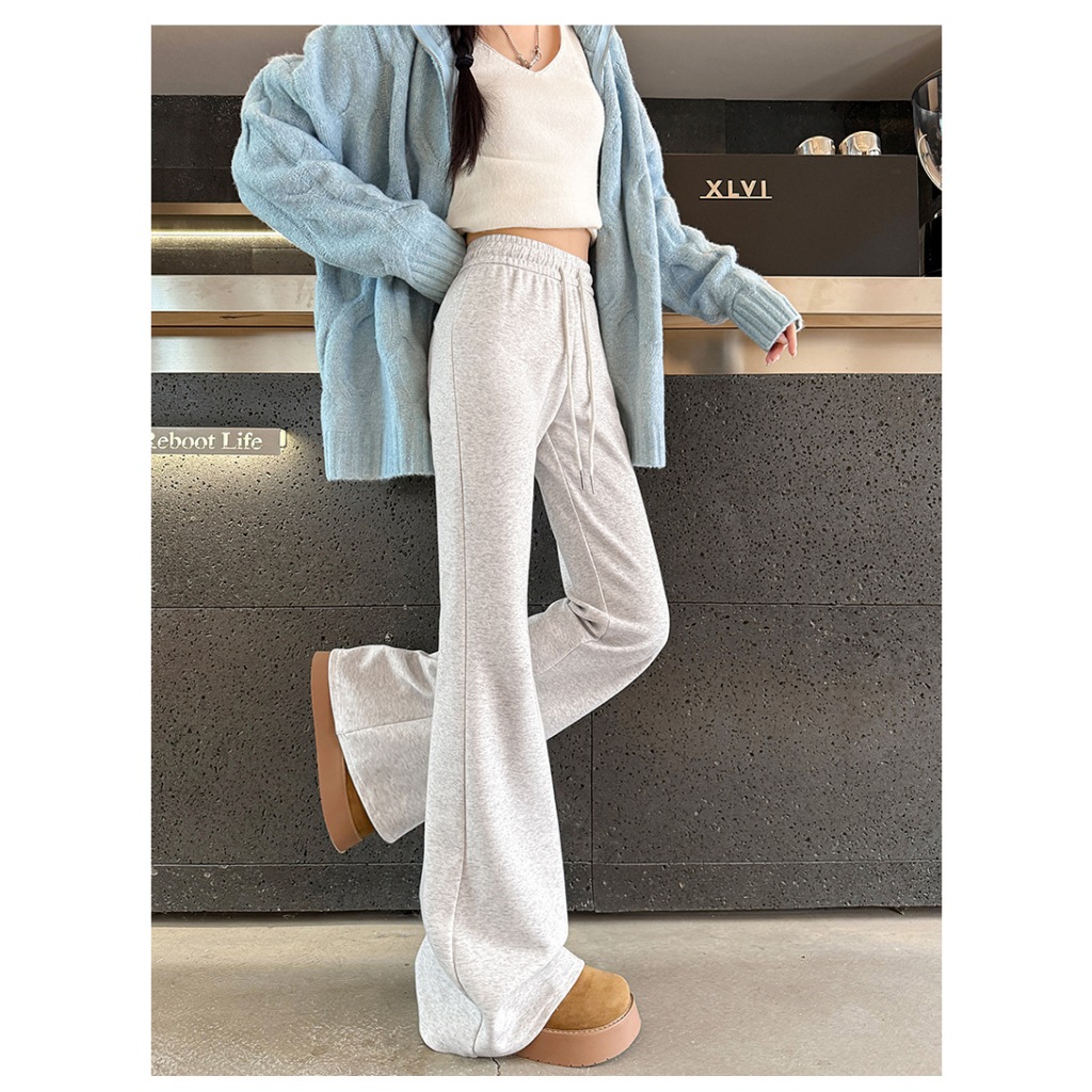 4สีให้เลือก กางเกงเอวสูงผู้หญิง กางเกงลำลอง กางเกงเอวบานเล็กน้อย ตรงปกผ้ายืดหยุ่นใส่สบายนุ่มมาก #F023 - รูปที่ 7