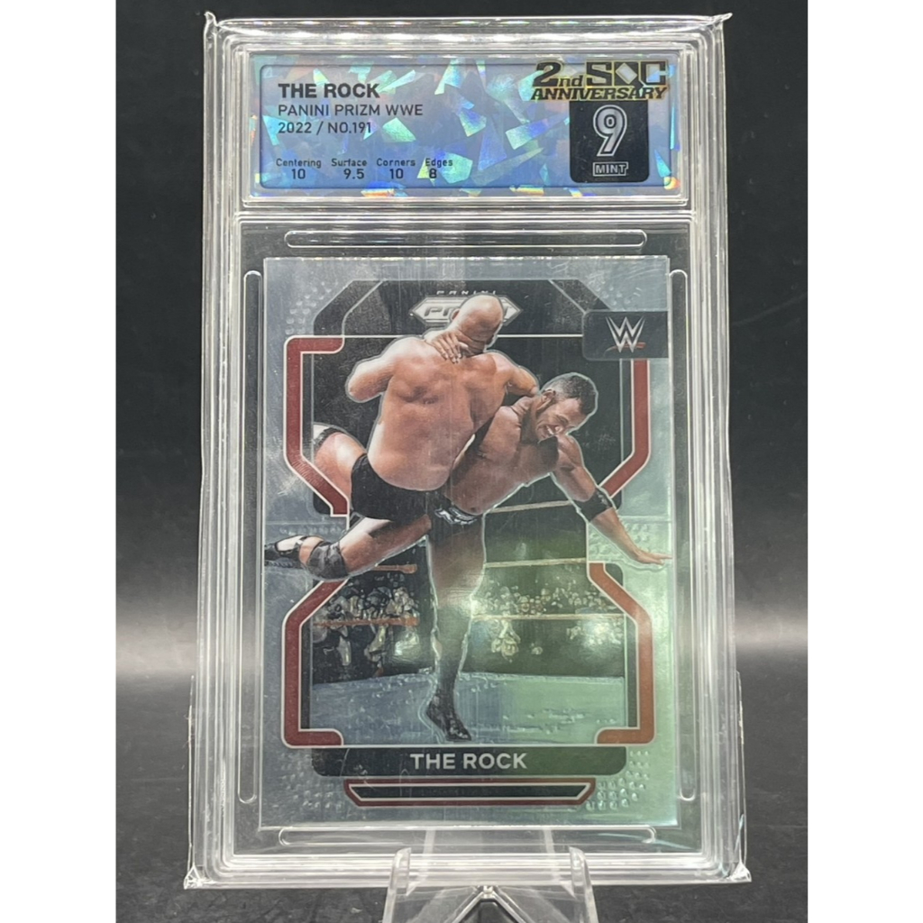 🌟 **The Rock** Silver Prizm SQC 9 MINT! 2022 Panini Prizm WWE การ์ดนักมวยปล้ำในตำนาน