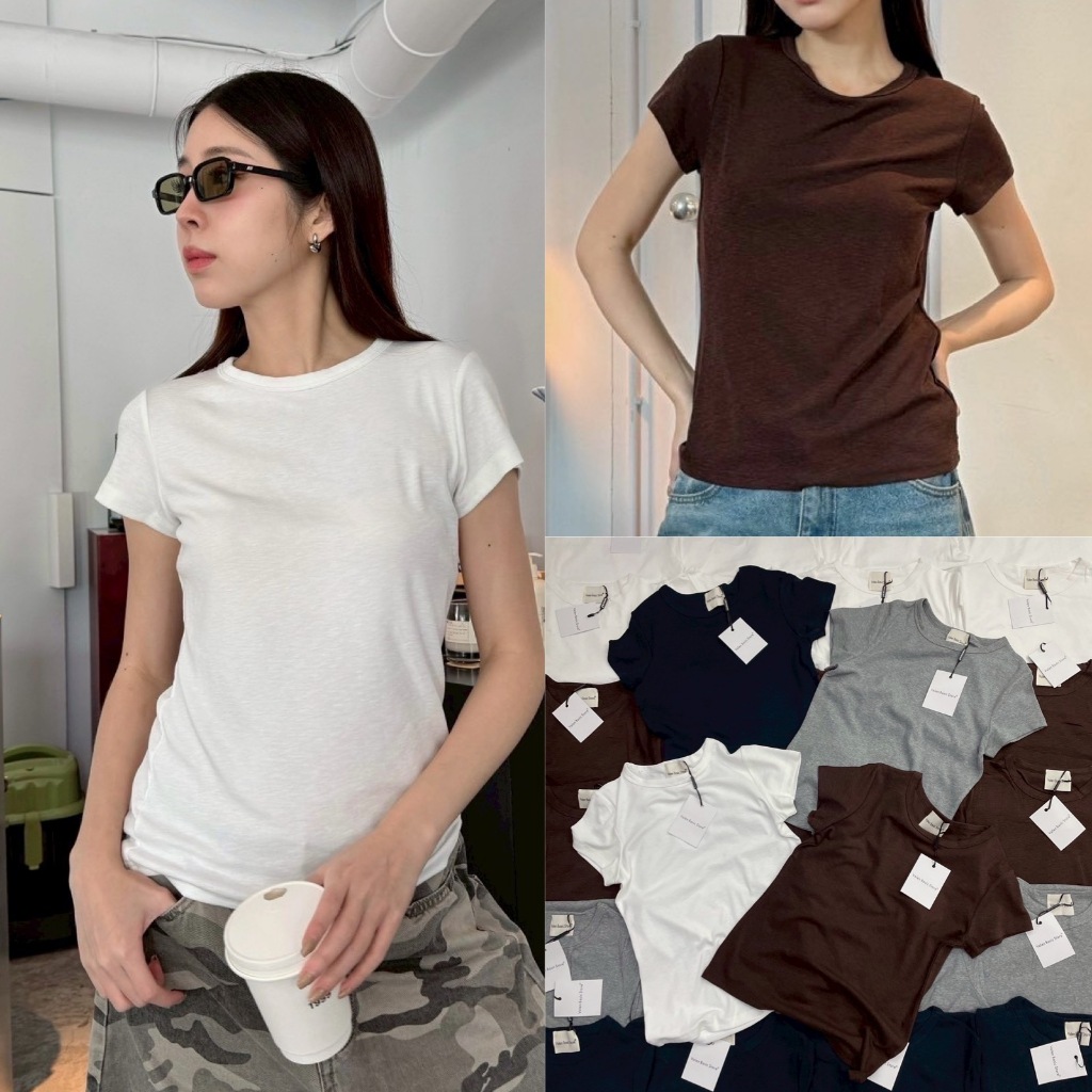 🍊 VL 5062 เสื้อยืดคอกลม มาใหม่ ทรงพอดีตัว ผ้าดีมากกๆ