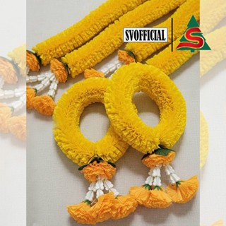 พวงมาลัยดอกดาวเรือง มีทั้งแบบชายเดียว และพวงมาลัยคล้อง มีหลา…