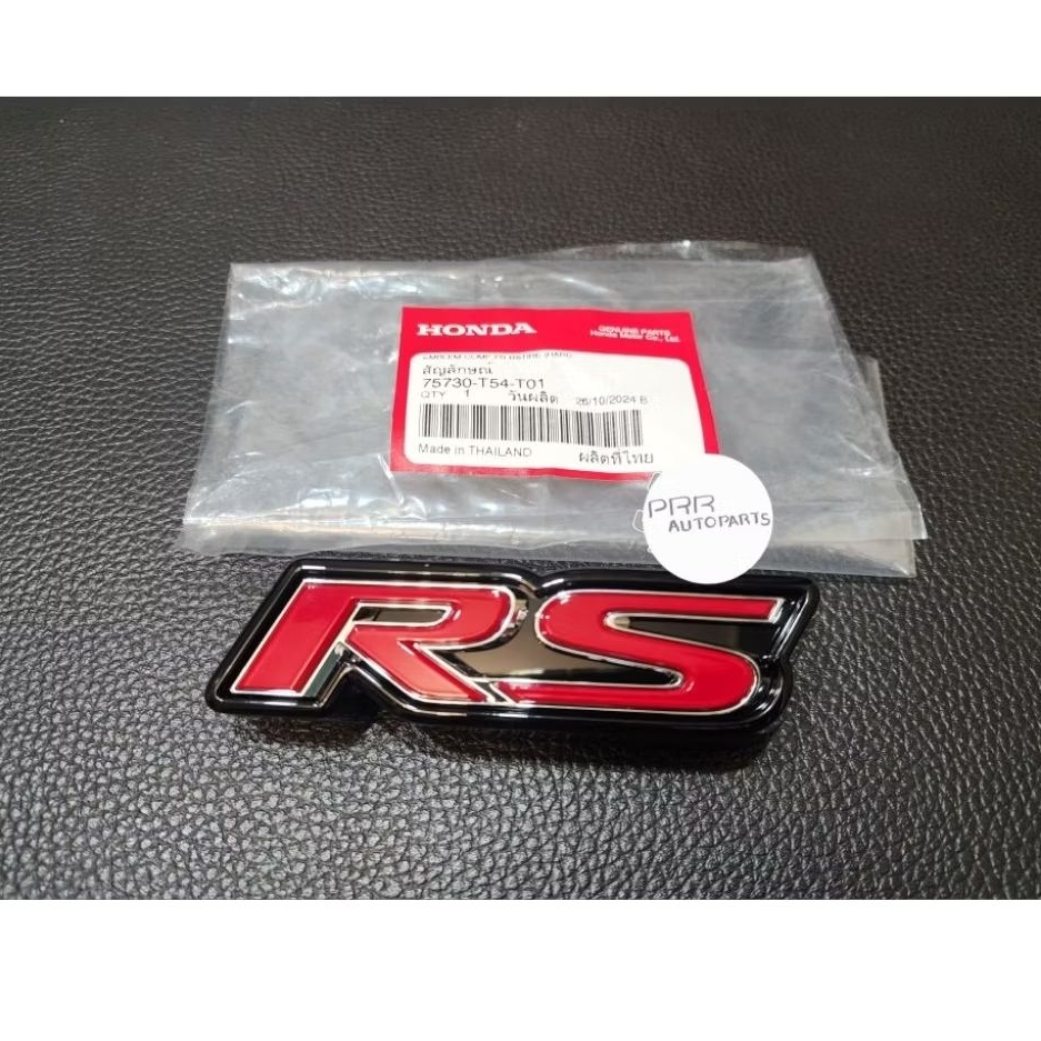 ของแท้  โลโก้ RS หน้ากระจัง  สีแดง HONDA CIVIC FE RS  CIVIC E-HEV RS  2025-ON