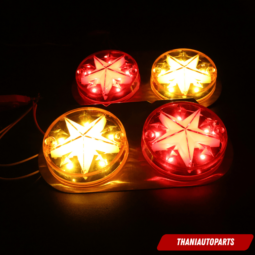 (ราคาต่อแป้น) ไฟราวข้าง แป้นสเตนเลส รูปดาว Star ไฟข้างรถบรรทุก LED ไฟ 12v-24v (ไฟราวเลสรูปดาว) ราคา ถูกที่สุด ดีลบีเคเค แกลเลอรีภาพที่ 4