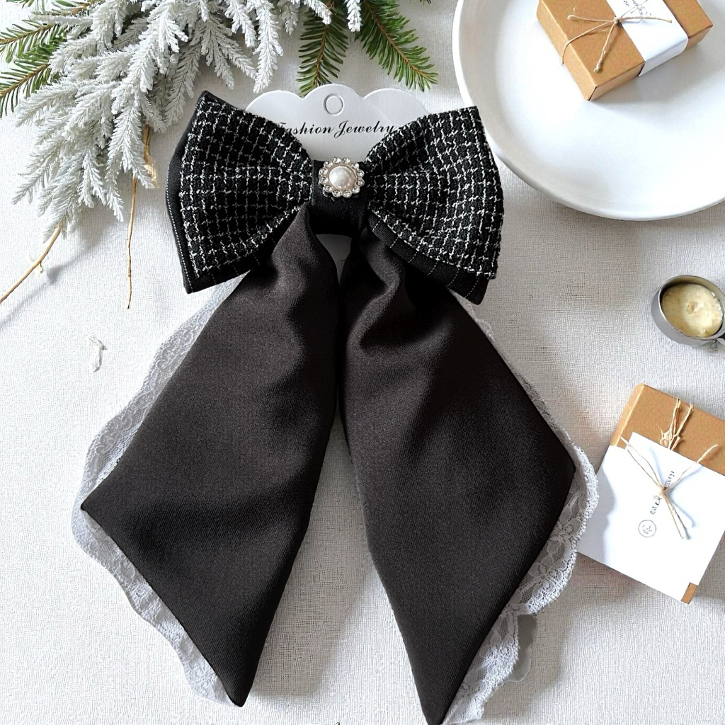 กิ๊บติดผมจัมโบ้ สีขาวดำ - รูปที่ 2